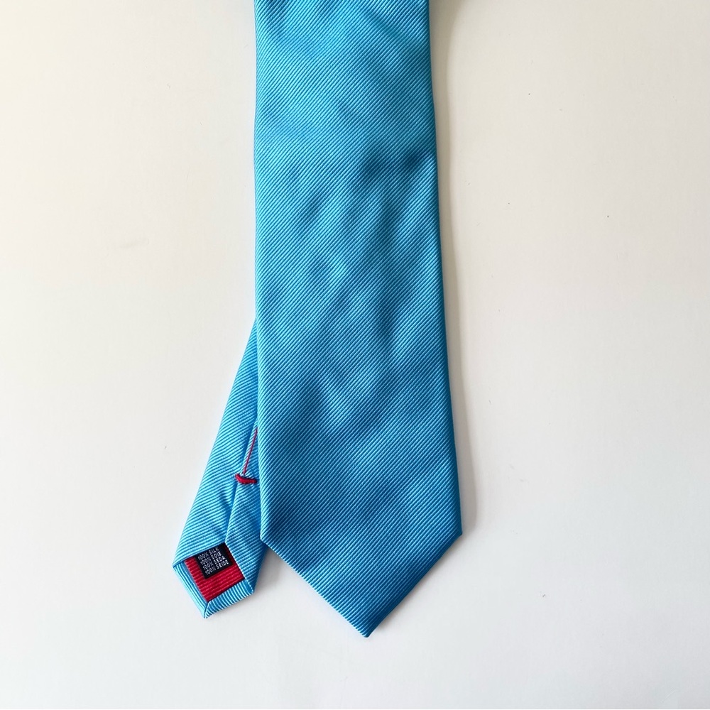Segni & Disegni Men's 100% Silk Tie Blue and Red Handmade in Como Italy